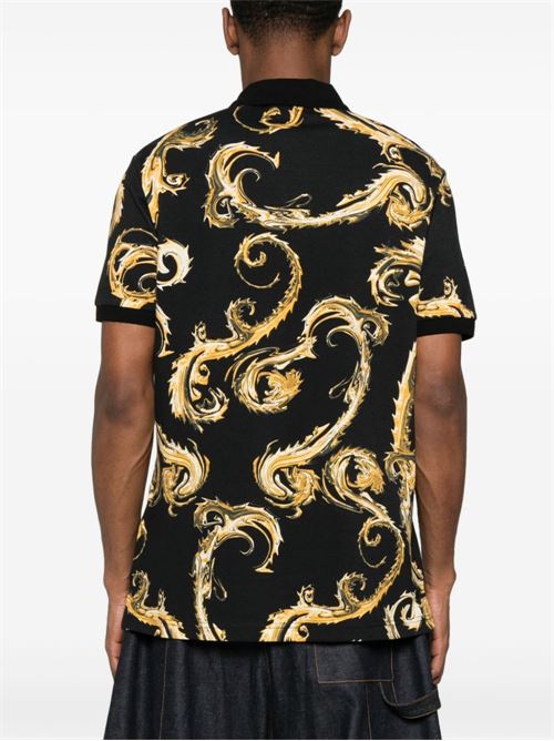 Polo uomo stampa barocca Versace jeans Couture | 77GAG6S0JS390G89
